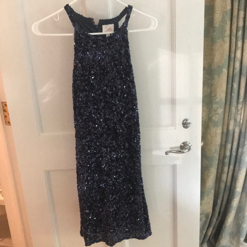 Navy Sequins Parker Dress